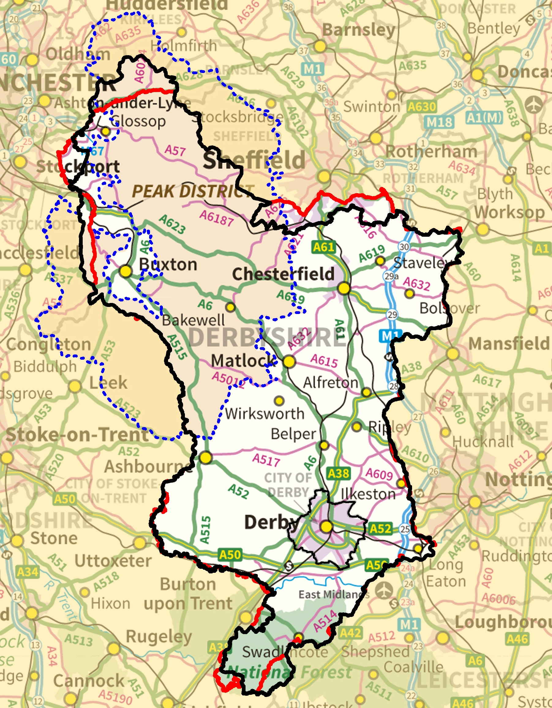 Map of Derbys