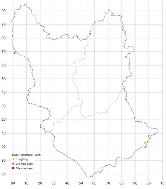 Black Hairstreak distribution map 2015