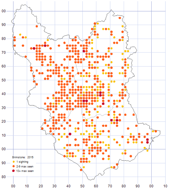 Brimstone distribution map 2015