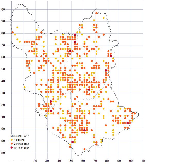 Brimstone distribution map 2017