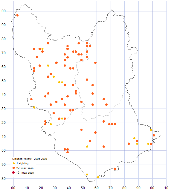 Clouded Yellow distribution map 2000-09