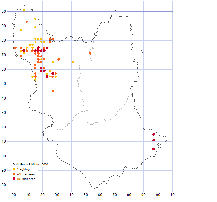 Dark-green Fritillary distribution map 2020