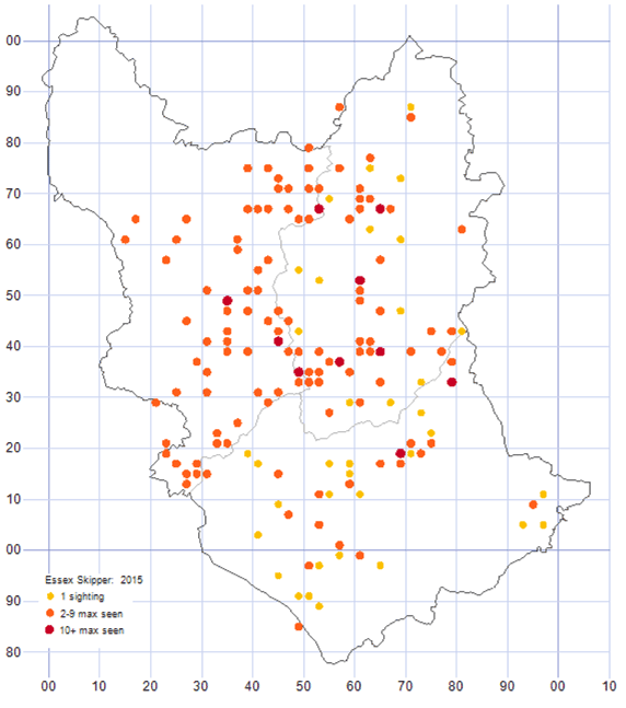 Essex Skipper distribution map 2015