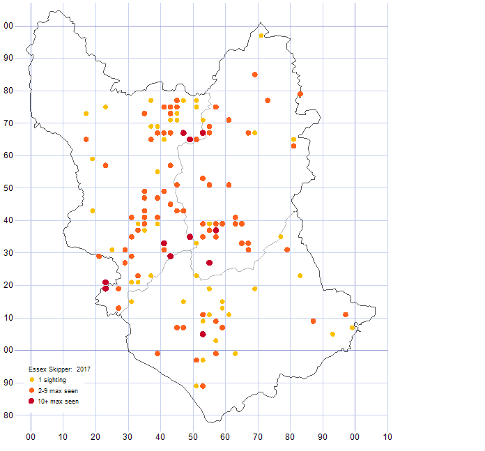 Essex Skipper distribution map 2017