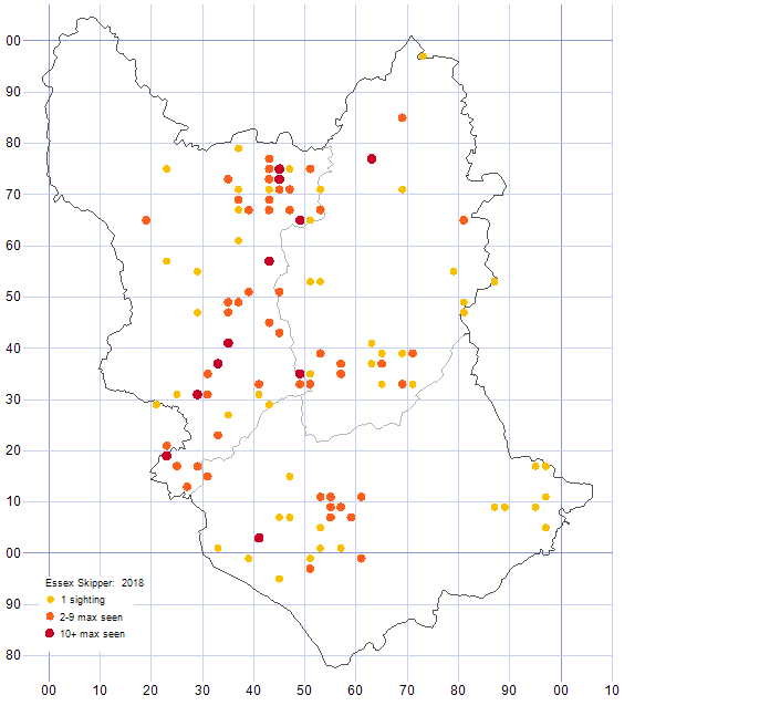 Essex Skipper distribution map 2018