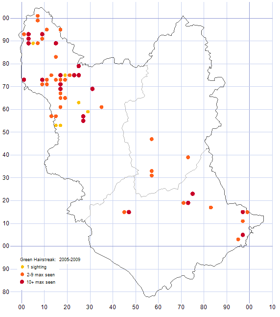 Green Hairstreak distribution map 2005-09