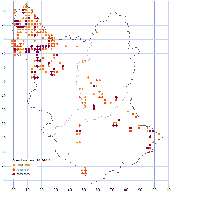 Green Hairstreak distribution map 2005-19