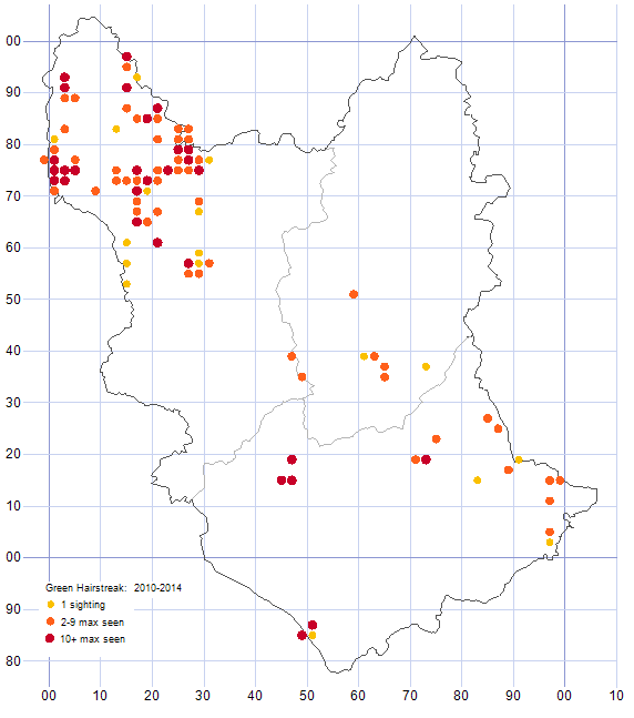 Green Hairstreak distribution map 2010-14