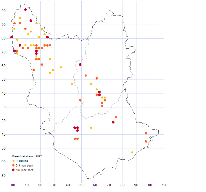 Green Hairstreak distribution map 2022