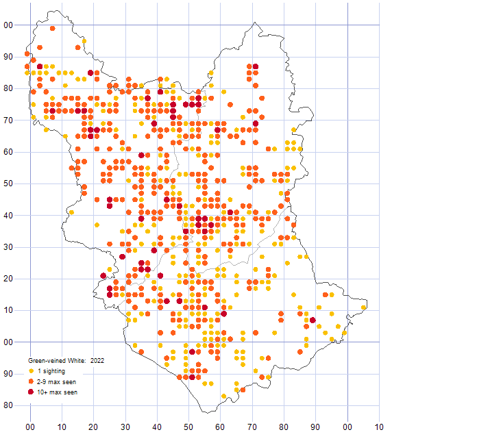 Green-veined White distribution map 2022