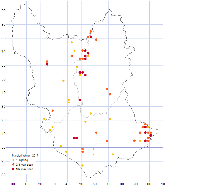 Marbled White distribution map 2017