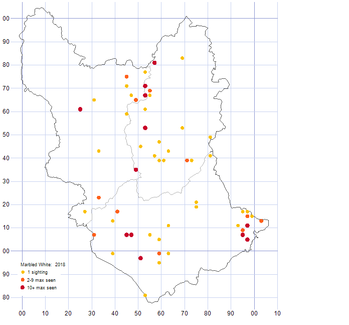 Marbled White distribution map 2018