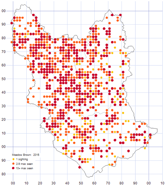 Meadow Brown distribution map 2015
