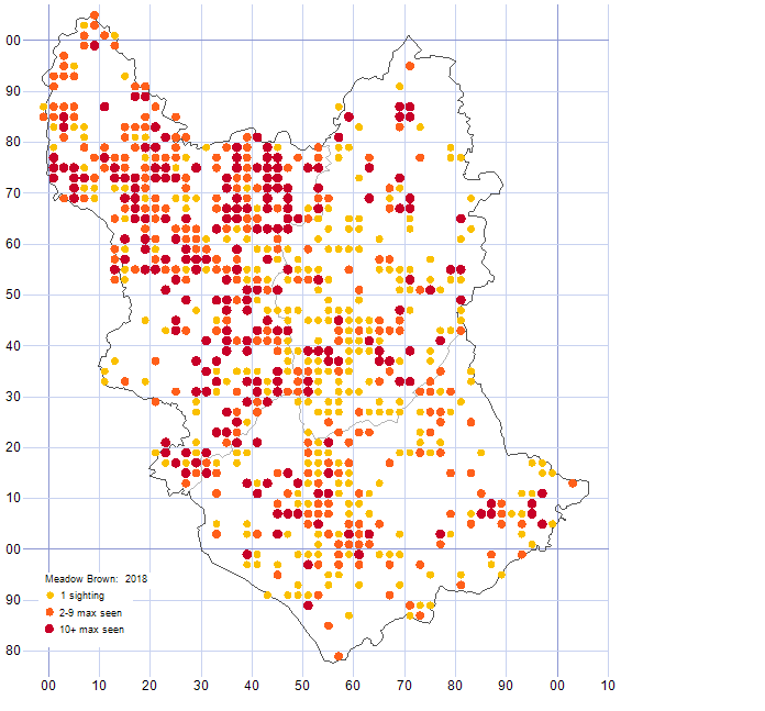 Meadow Brown distribution map 2018