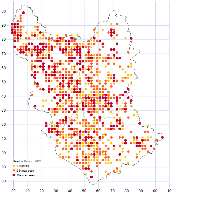 Meadow Brown distribution map 2022
