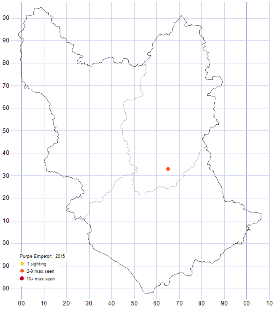 Purple Emperor distribution map 2015