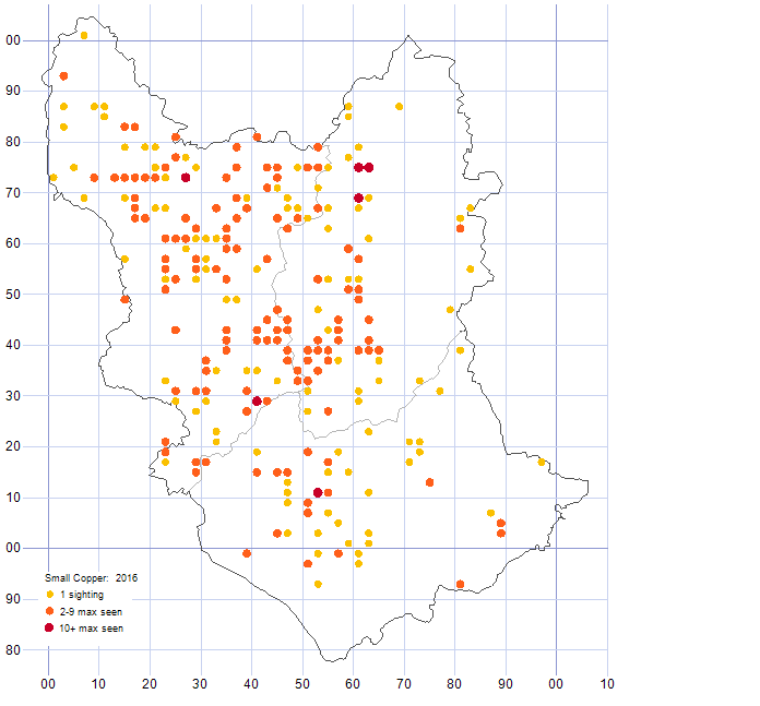 Small Copper distribution map 2016