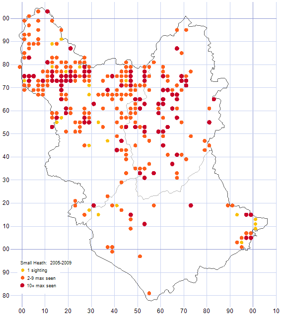 Small Heath distribution map 2005-09