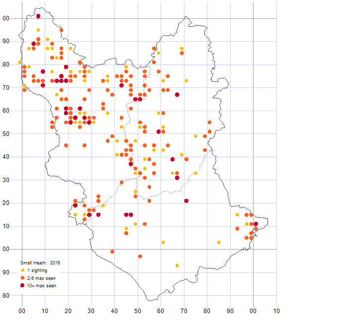 Small Heath distribution map 2016