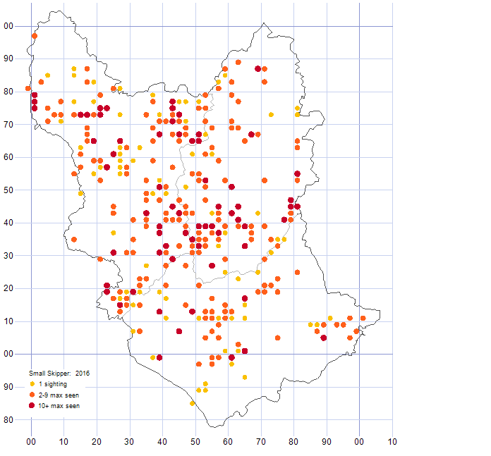 Small Skipper distribution map 2016