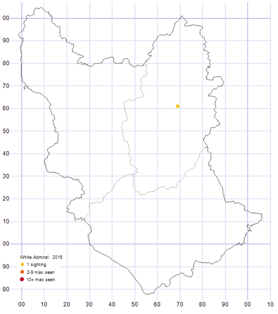 White Admiral distribution map 2015