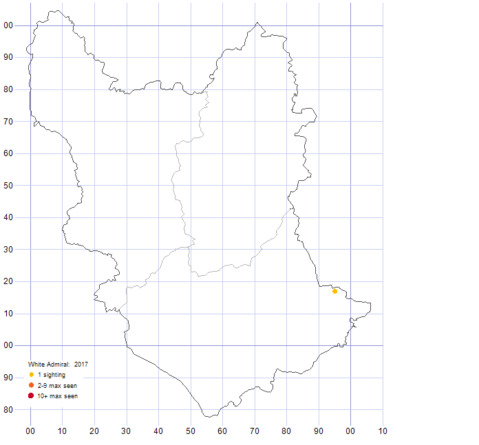 White Admiral distribution map 2017